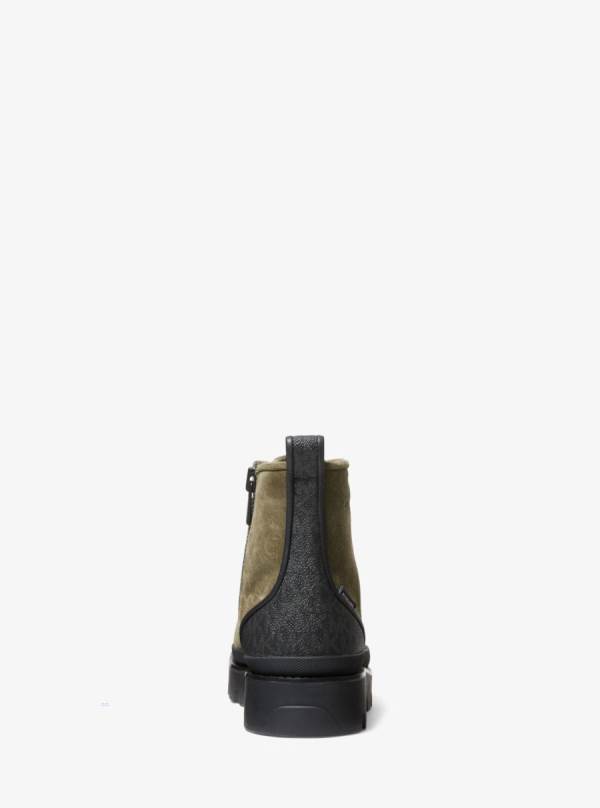 Panske Clenkove Cizmy Michael Kors Colin Suede Olivovo Zelená - Topanky Michael Kors Vypredaj | EBFKH-0235